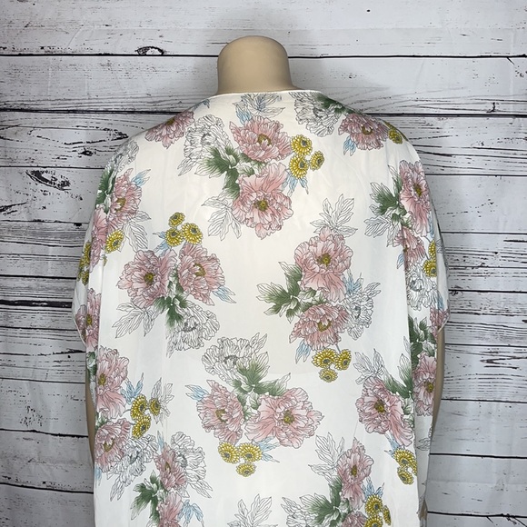 Simplicity by Azul Size 2X Floral Open Front Oversized Kimono Cardigan Cover-Up - Picture 5 of 6